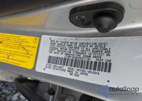 2002 Lexus Es 300 из США, поврежденный, VIN JTHBF30G625007190